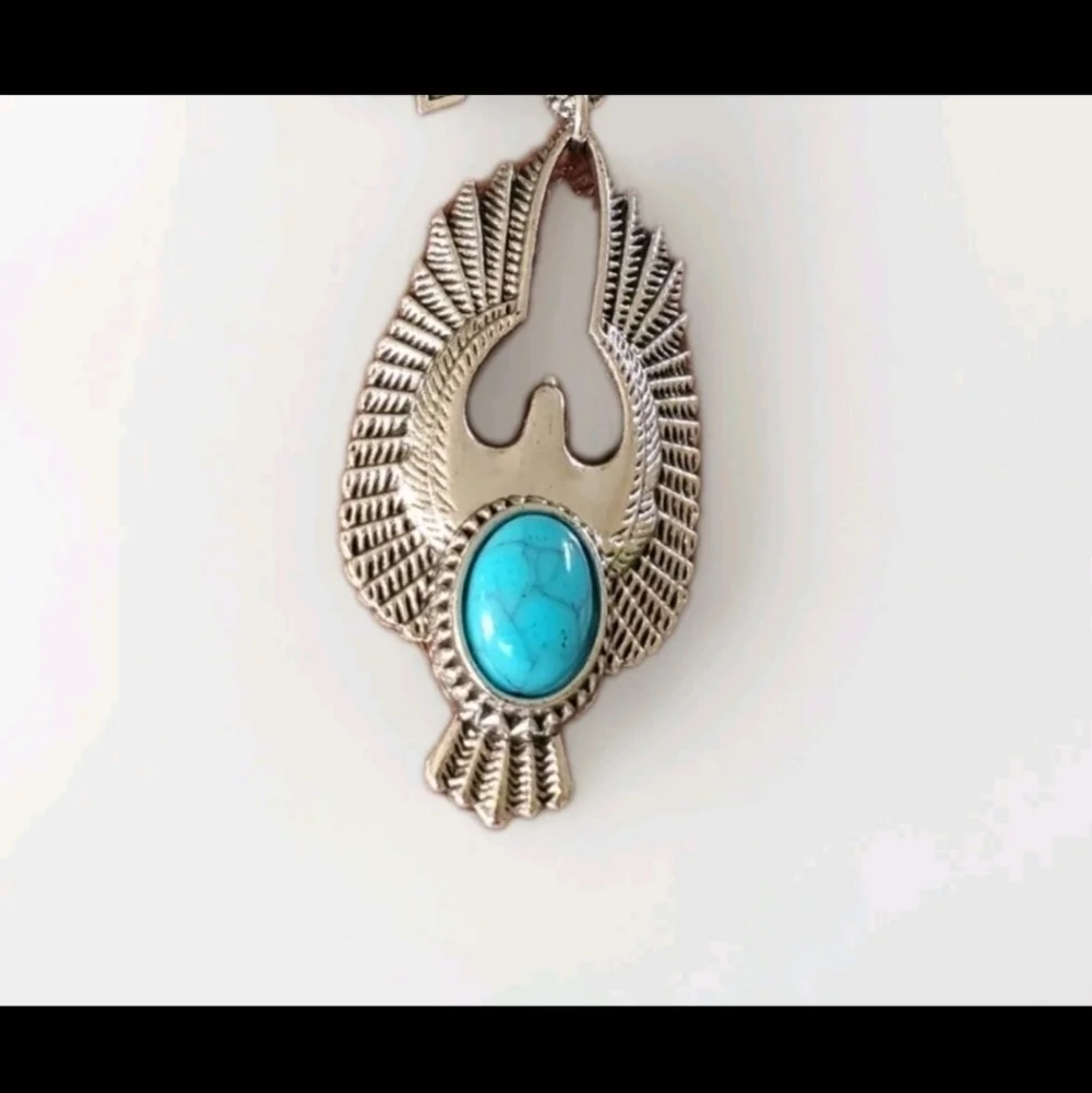 Eagle Turquoise Necklace Stainless Steel Western Style